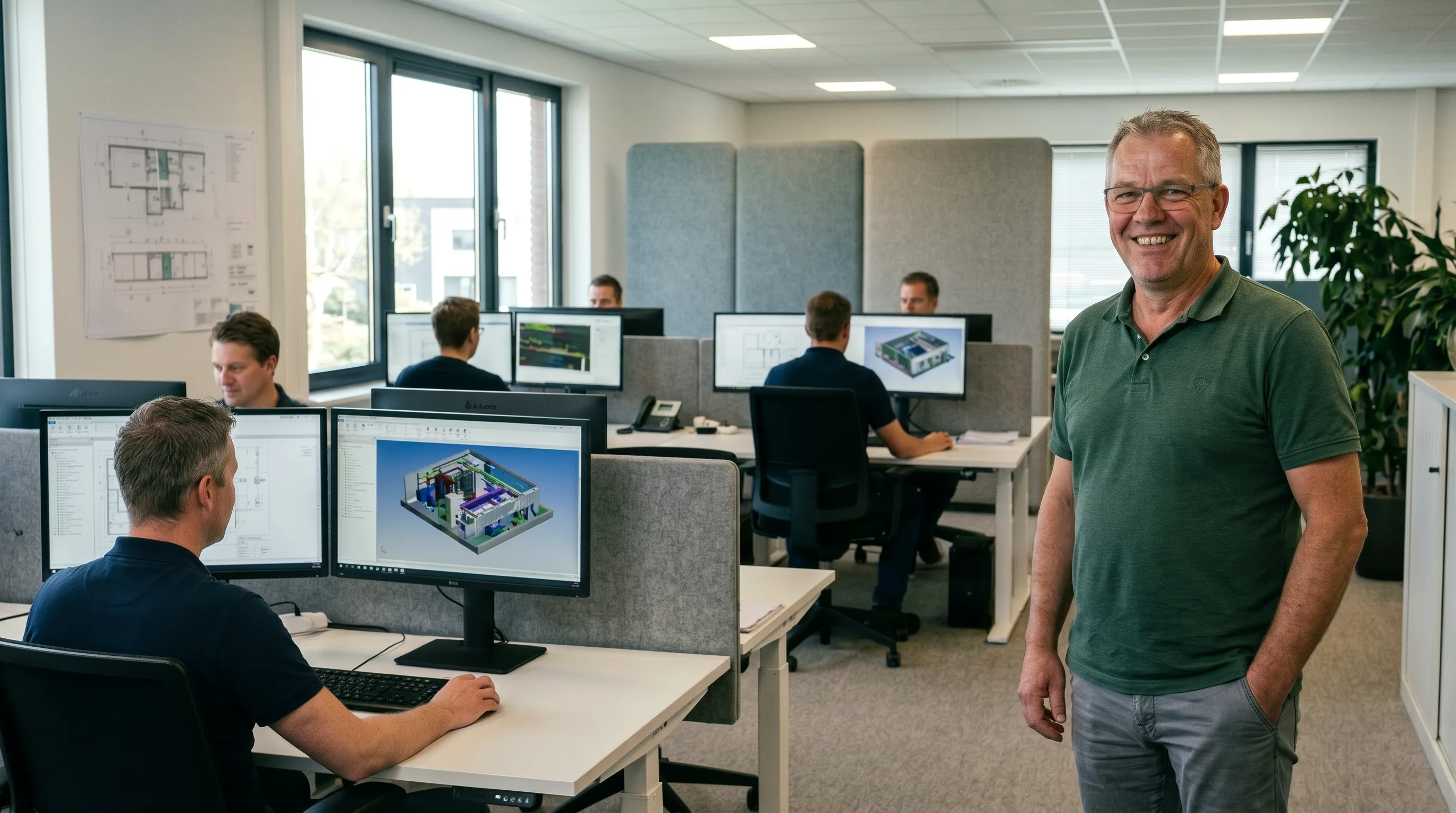 Installatiebedrijf met engineers en monteurs