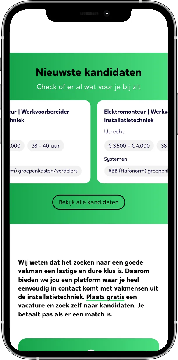 Zoek naar of ontvang sollicitaties